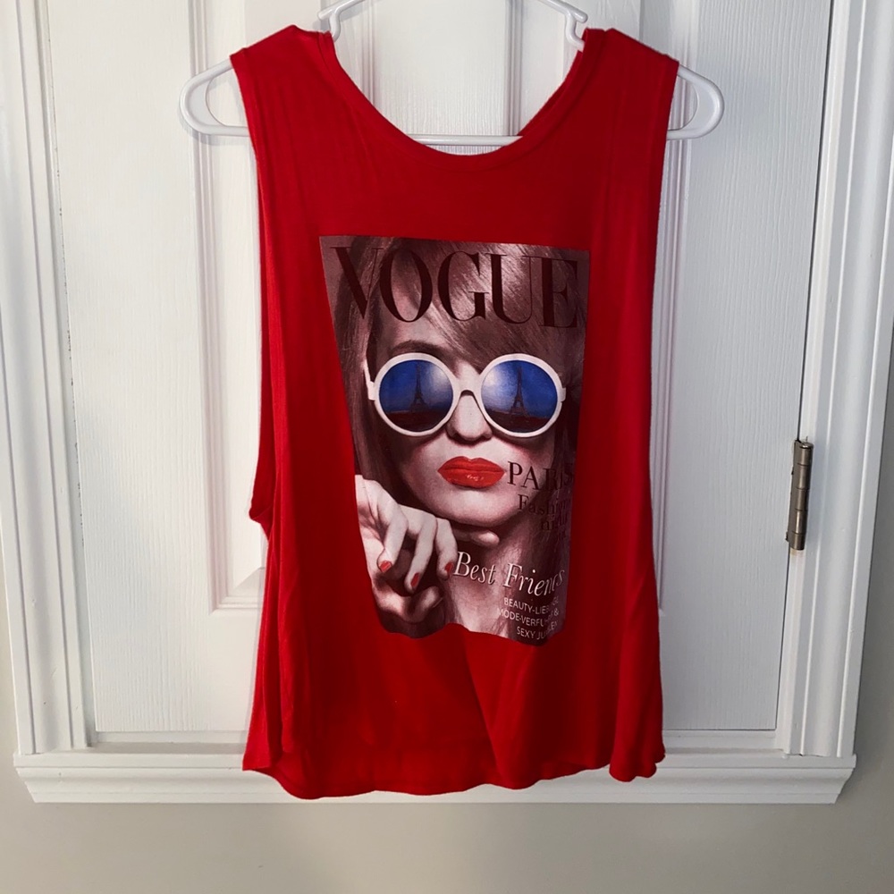 red vogue tank top